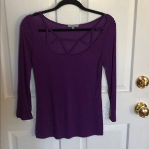 Charlotte Russe purple cut-out Blouse Small